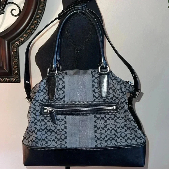 Coach Women’s Legacy Signature Stripe Molly Satchel Tote Purse Handbag - Picture 1 of 16
